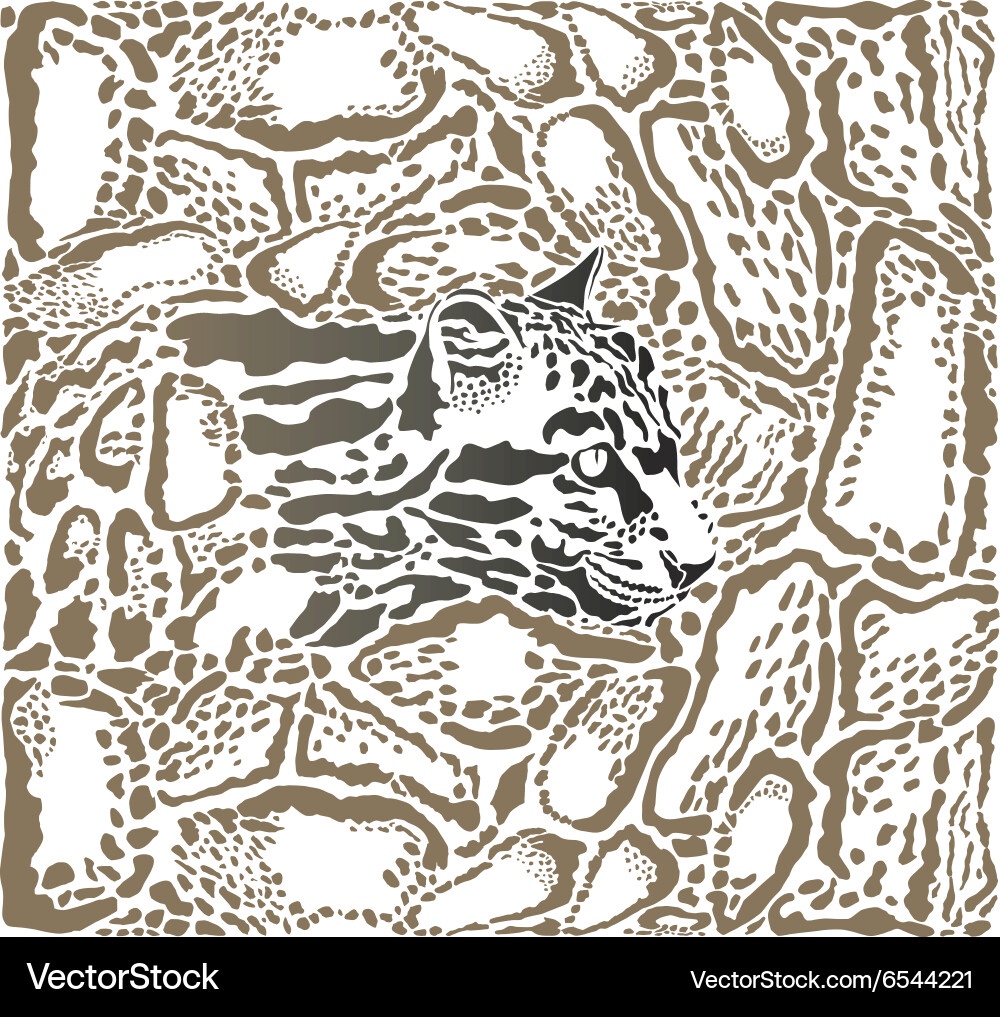 Clouded Leopard Pattern Vector Image