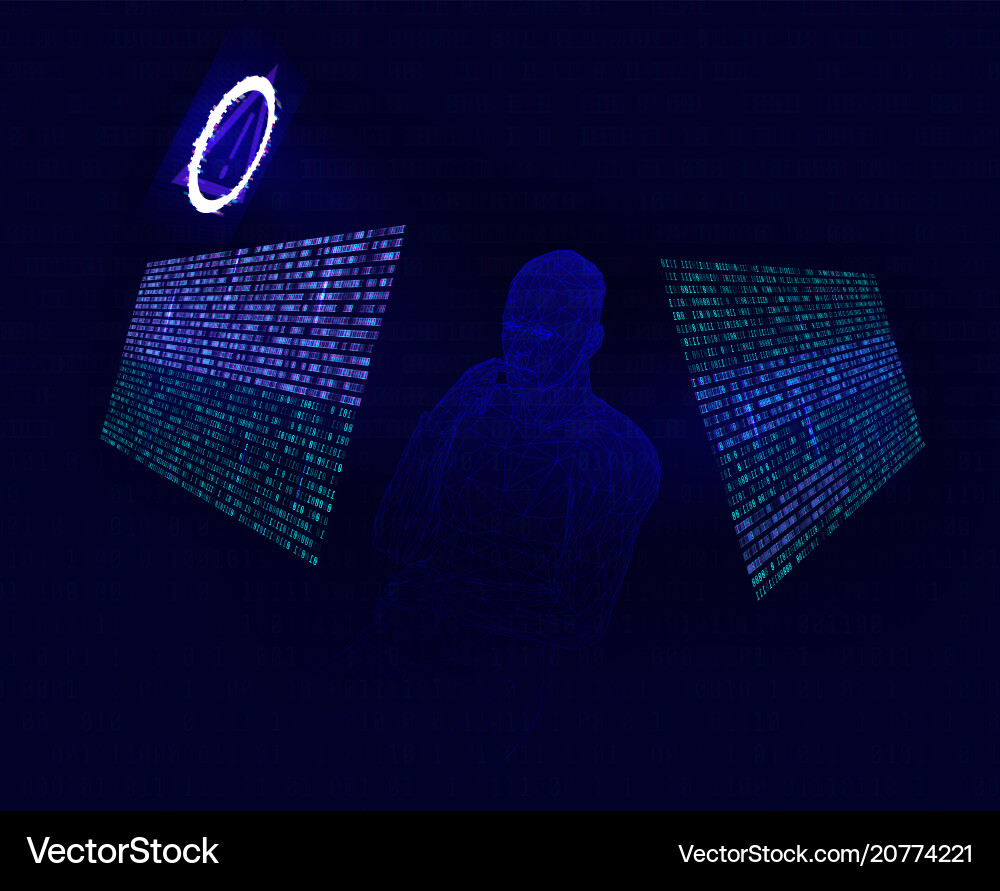 Corrupted binary code modern about computer Corrupted binary code modern about computer vector image