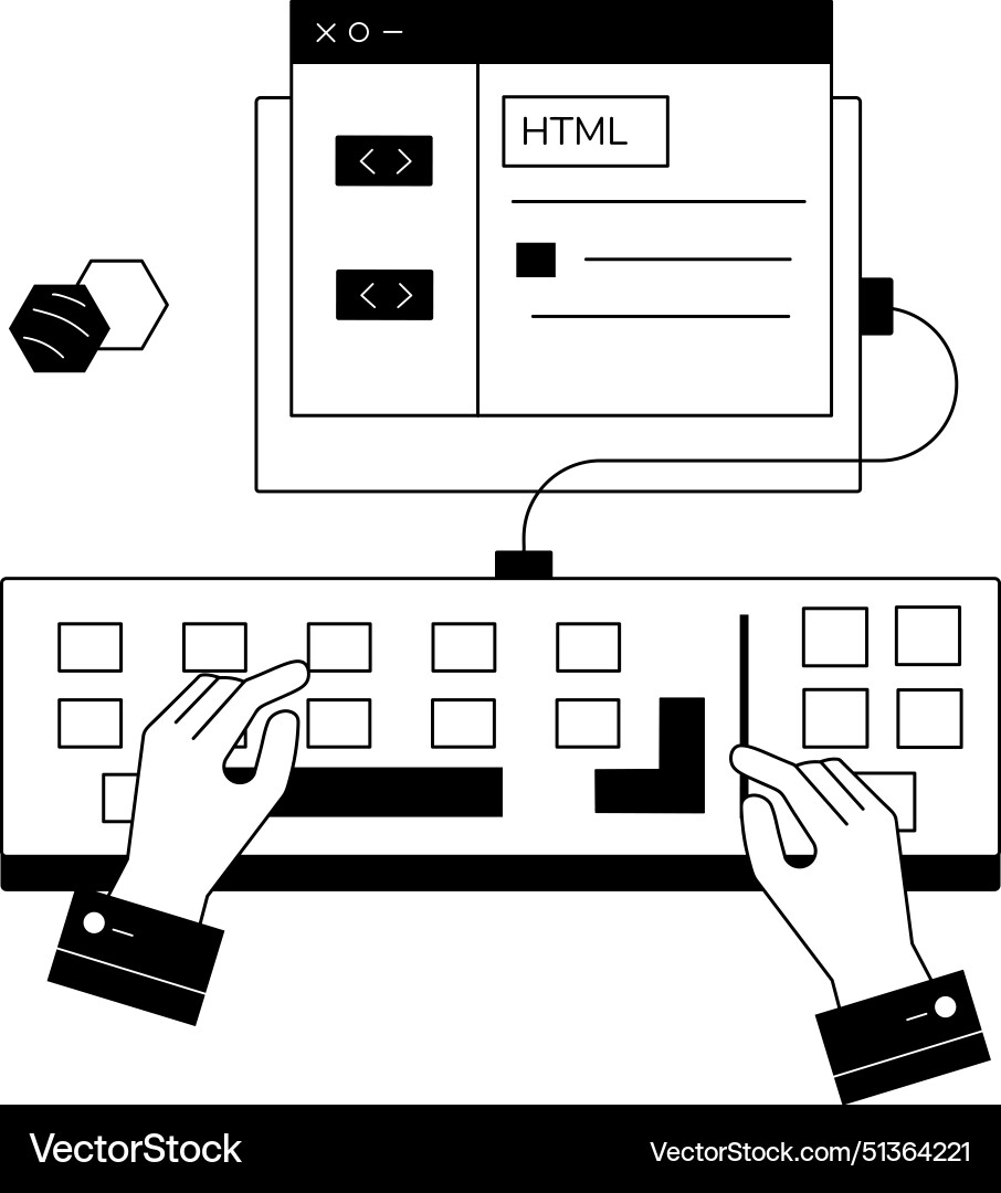 Html coding vector image
