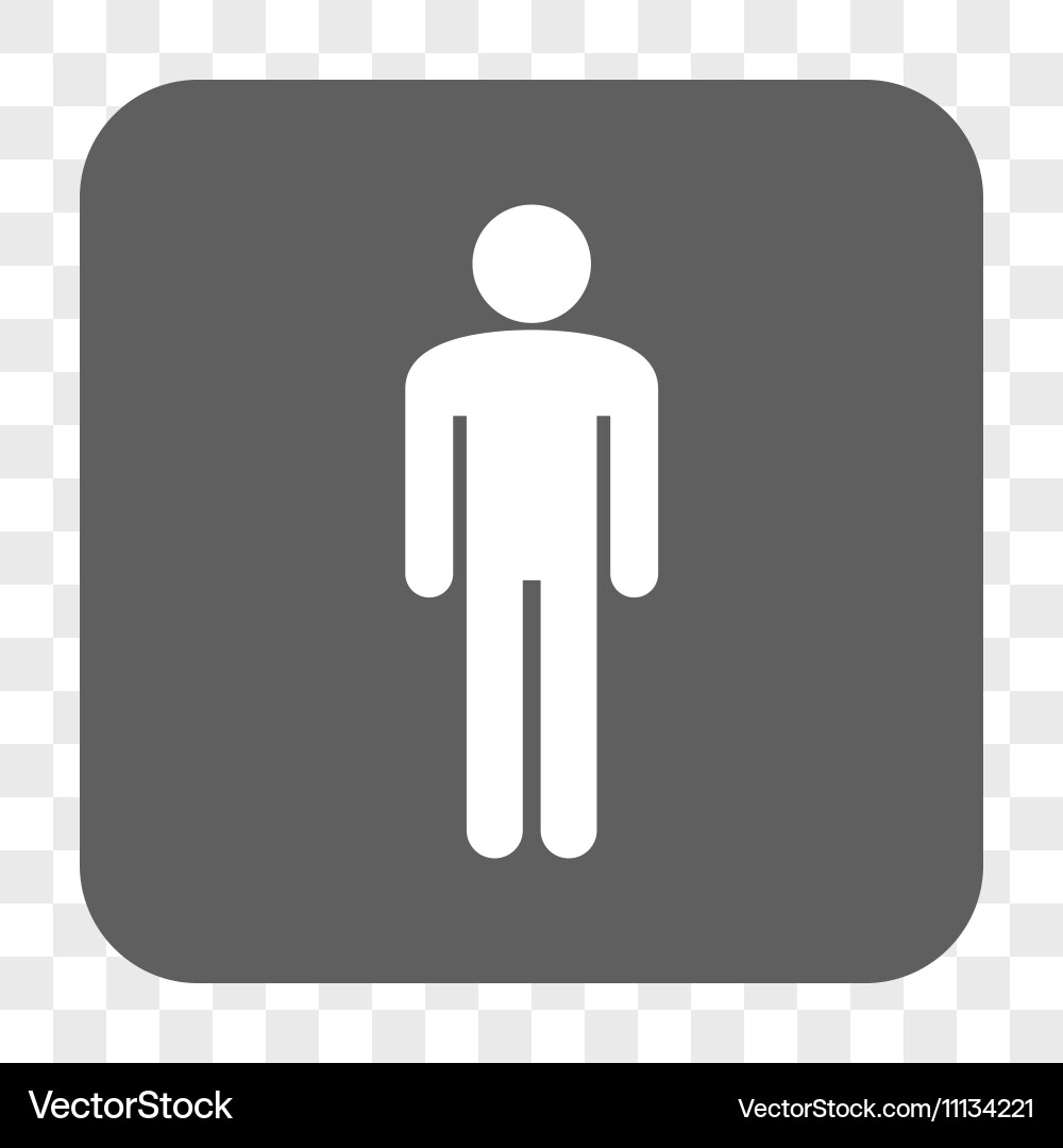 Man rounded square button vector image