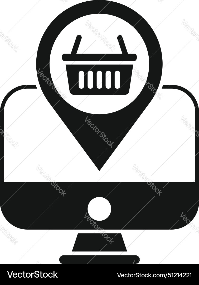 Mark store online icon simple computer app vector image