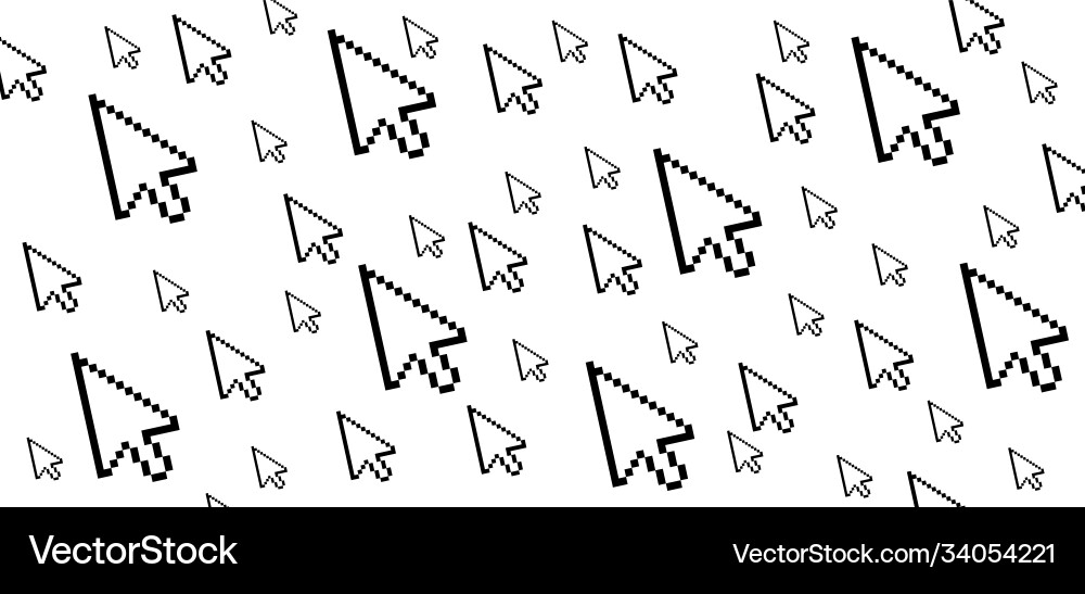 Pixel cursor click icon Pixel cursor click icon Vector Image