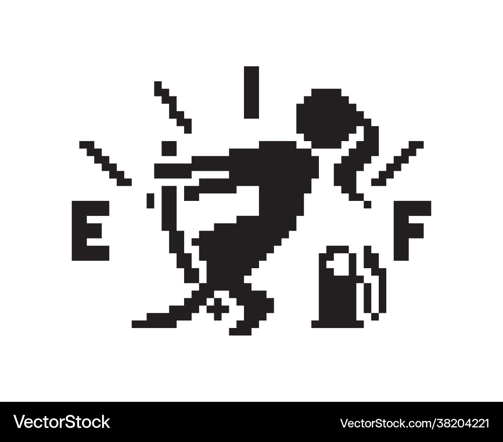 Pixel indicator does not empty gas Pixel indicator does not empty gas Vector Image