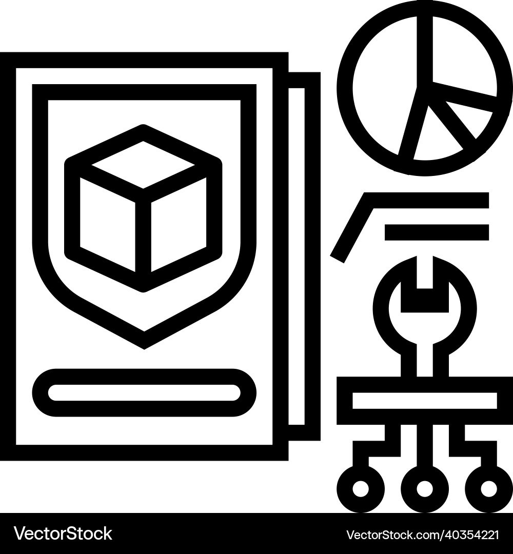 Prototype development and improvement line icon Vector Image