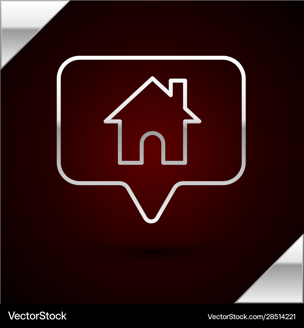 Silver line map pointer with house icon isolated Silver line map pointer with house icon isolated vector image