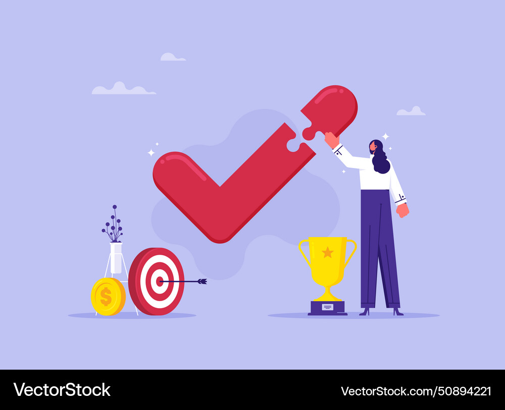 Success or finish work concept Success or finish work concept vector image