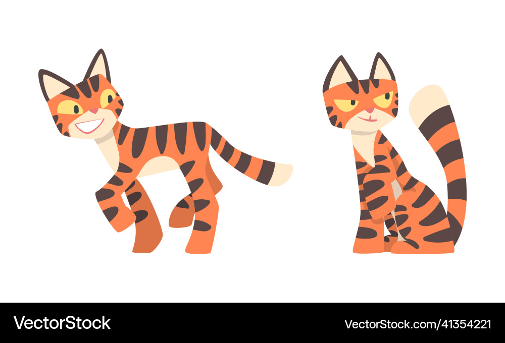 Tiger character with orange fur and black stripes Vector Image