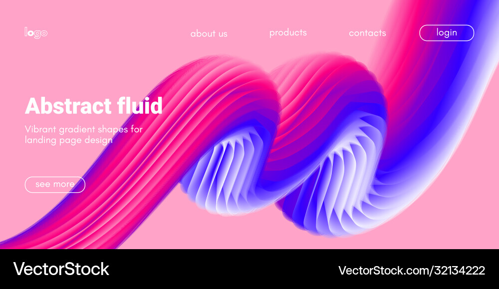 Abstract 3d background with fluid shape vector image