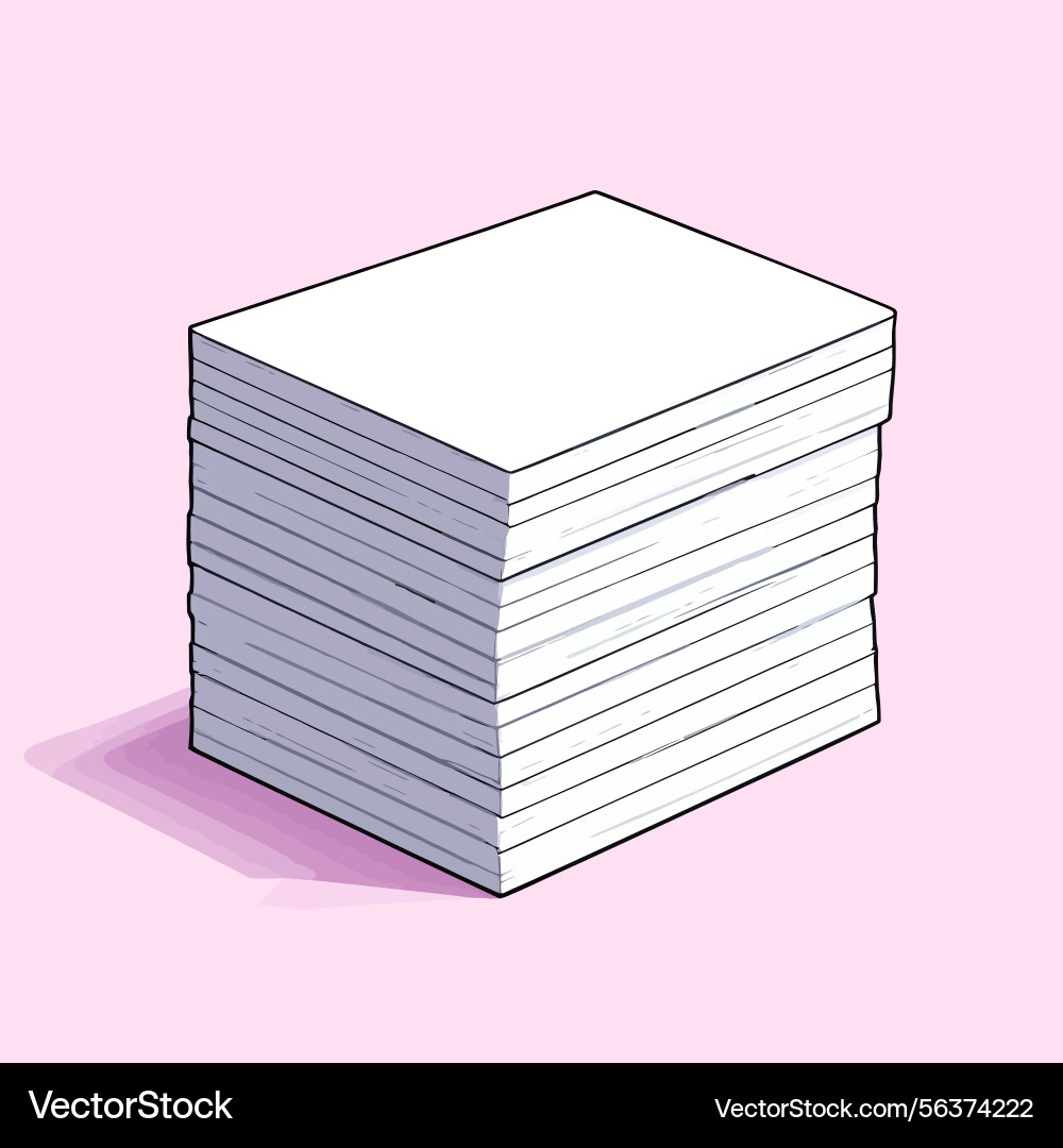Ai-generated stack of blank paper sheets creating vector image
