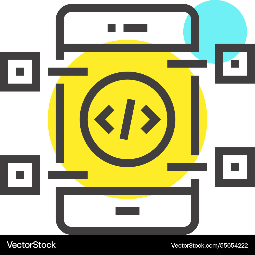 Api Schnittstelle flache Linie Web-Icon-Konzept Api Schnittstelle flache Linie Web-Icon-Konzept vektorbild