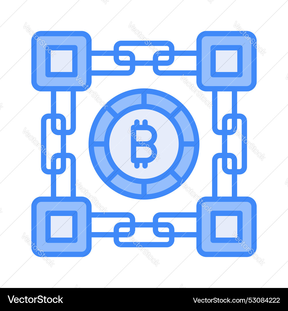 Bitcoin blockchain design isolated on white Vector Image
