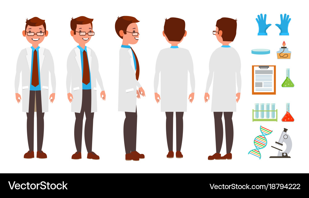 Classic scientist science experiment vector image
