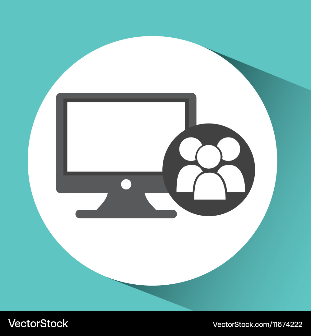 Computer network desktop group Vector Image