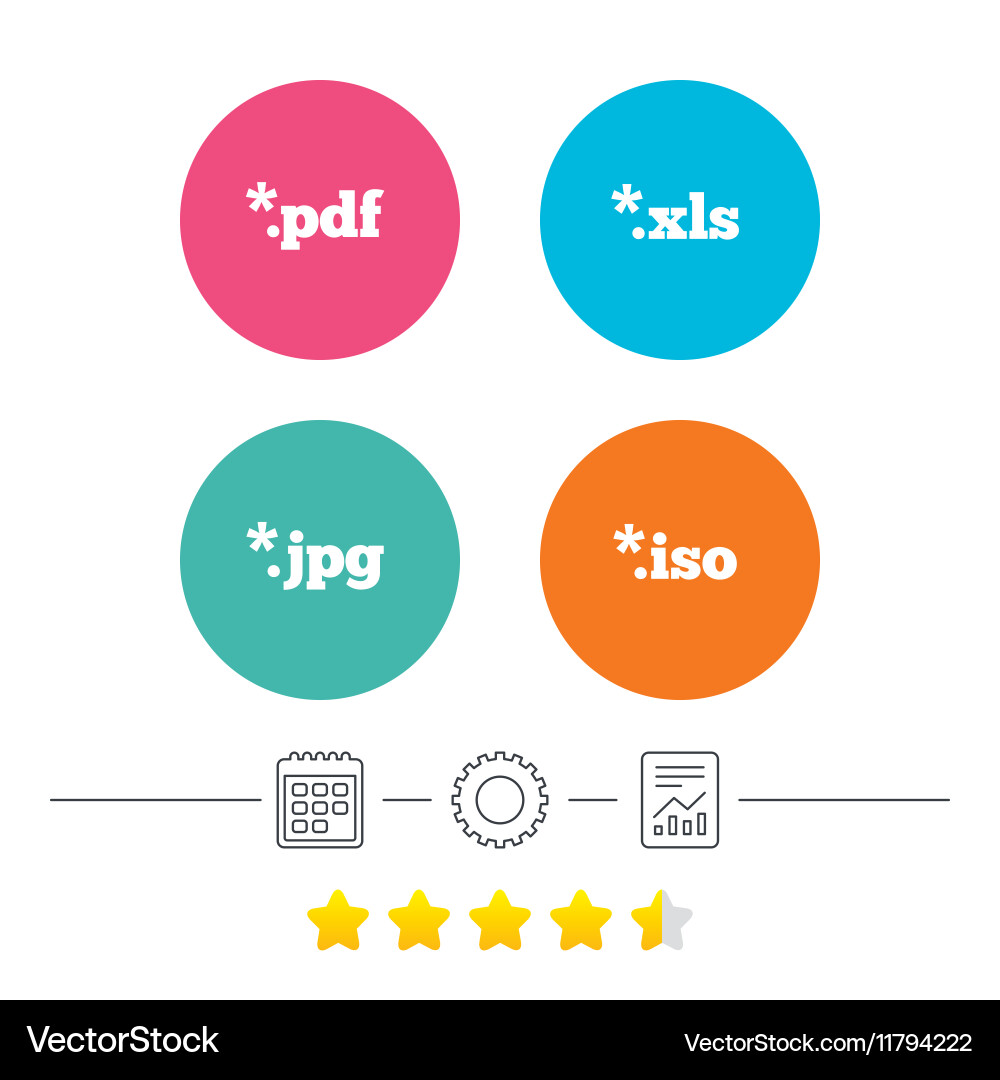 Document signs file extensions symbols Vector Image