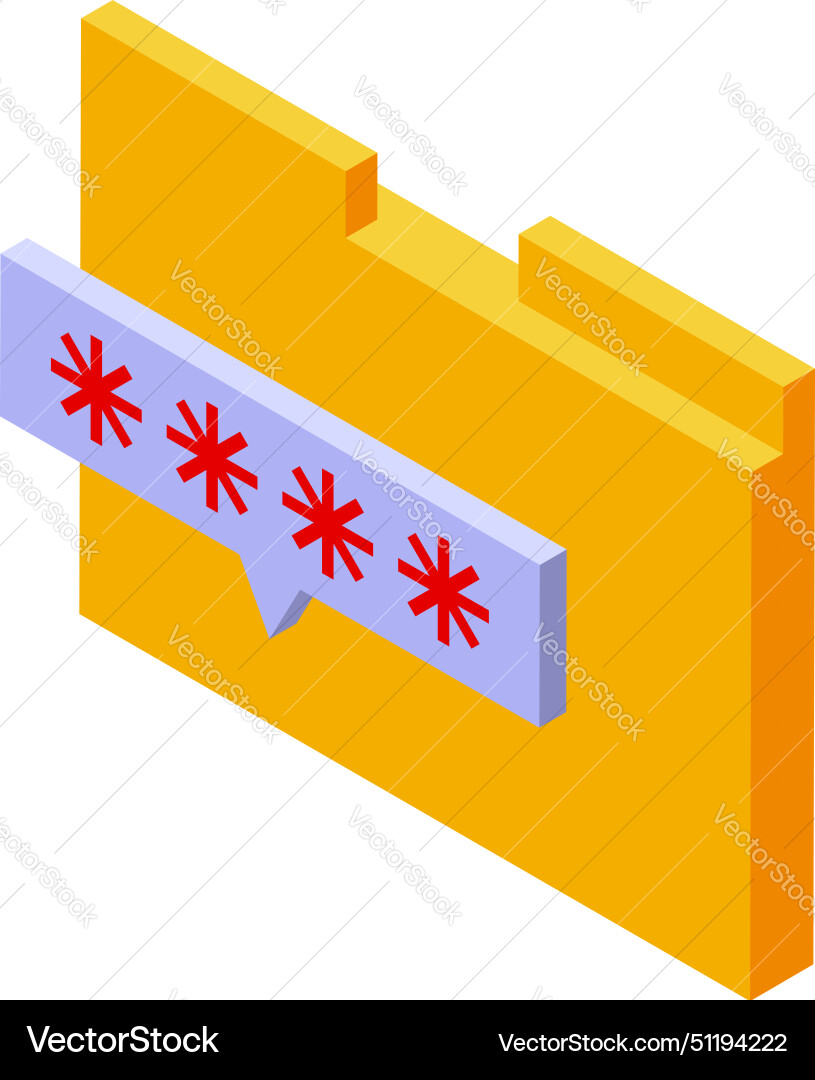 File access wrong password icon isometric File access wrong password icon isometric vector image