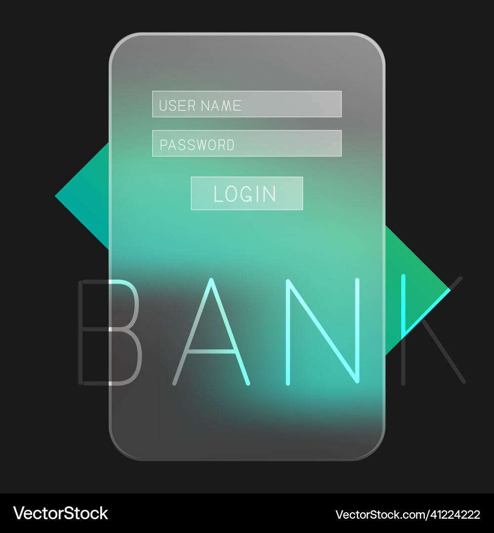 Glassmorphism login form template Glassmorphism login form template vector image