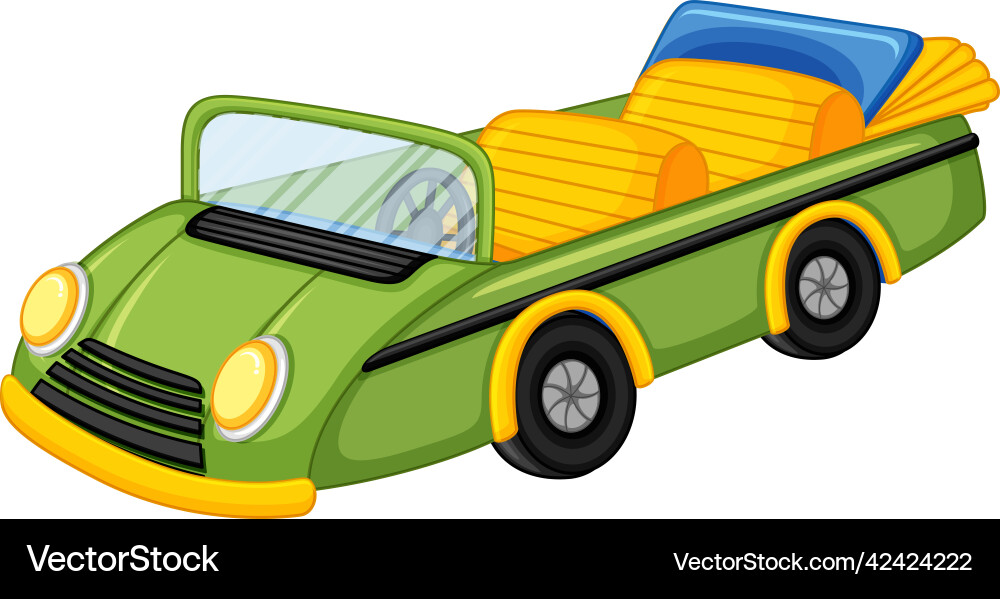 Grünes Vintage Cabrio Auto im Cartoon Stil Grünes Vintage Cabrio Auto im Cartoon Stil vektorbild