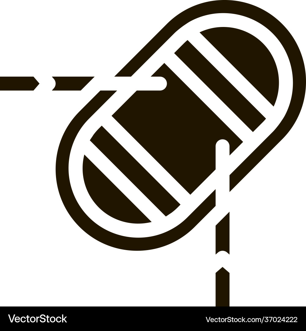 Inflatable boat with oars icon glyph Vector Image