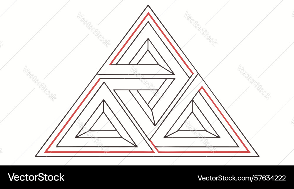 Interlocking triangle complex geometric abstract vector image
