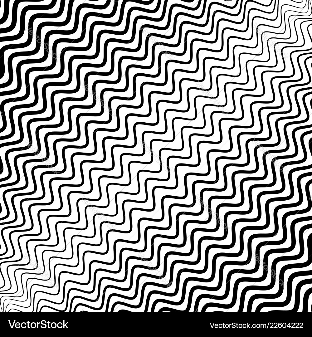 Irregular wavy zig zag lines monochrome abstract Vector Image