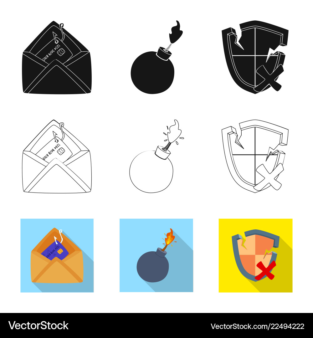 Isolated object of virus and secure sign Isolated object of virus and secure sign vector image