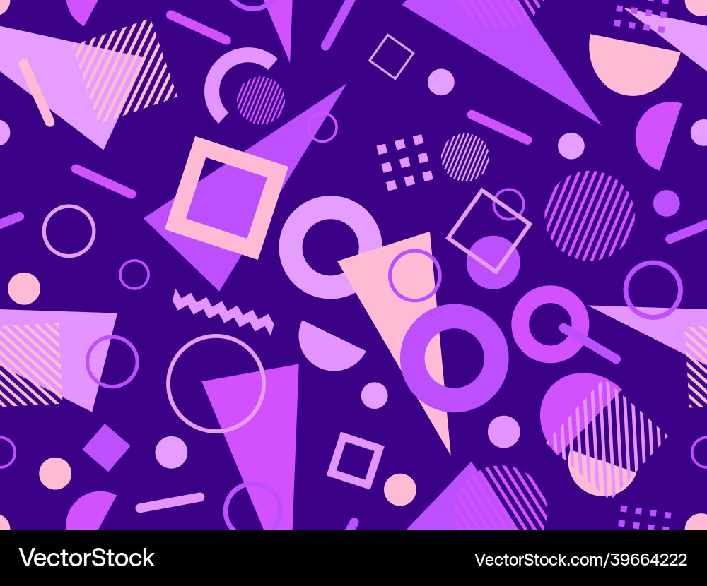 Memphis seamless pattern geometric elements Memphis seamless pattern geometric elements vector image