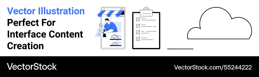 Online store app interface checklist and cloud Online store app interface checklist and cloud vector image