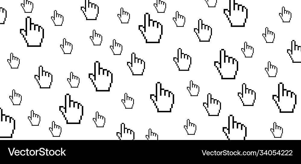 Pixel cursor click icon Pixel cursor click icon vector image