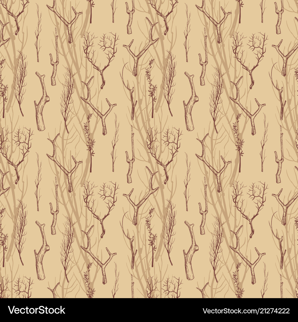 Rustic Branch Pattern - Wood Texture vector image