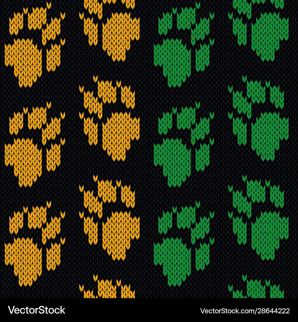 Seamless knitting pattern with cat tracks Seamless knitting pattern with cat tracks vector image