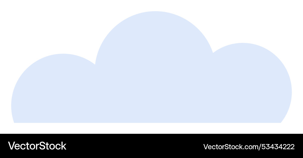 Simple light blue cloud shape with rounded edges Simple light blue cloud shape with rounded edges vector image
