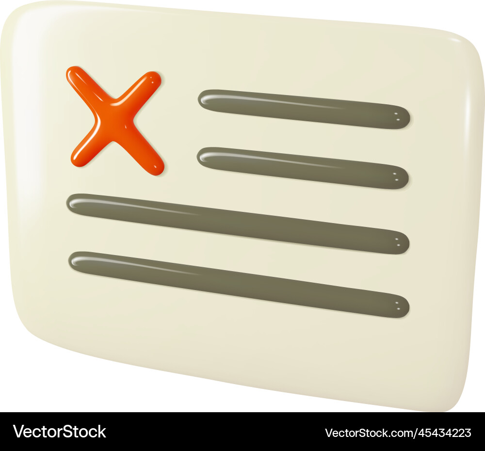 3d no text bubble declined dialog box cross sms 3d no text bubble declined dialog box cross sms vector image