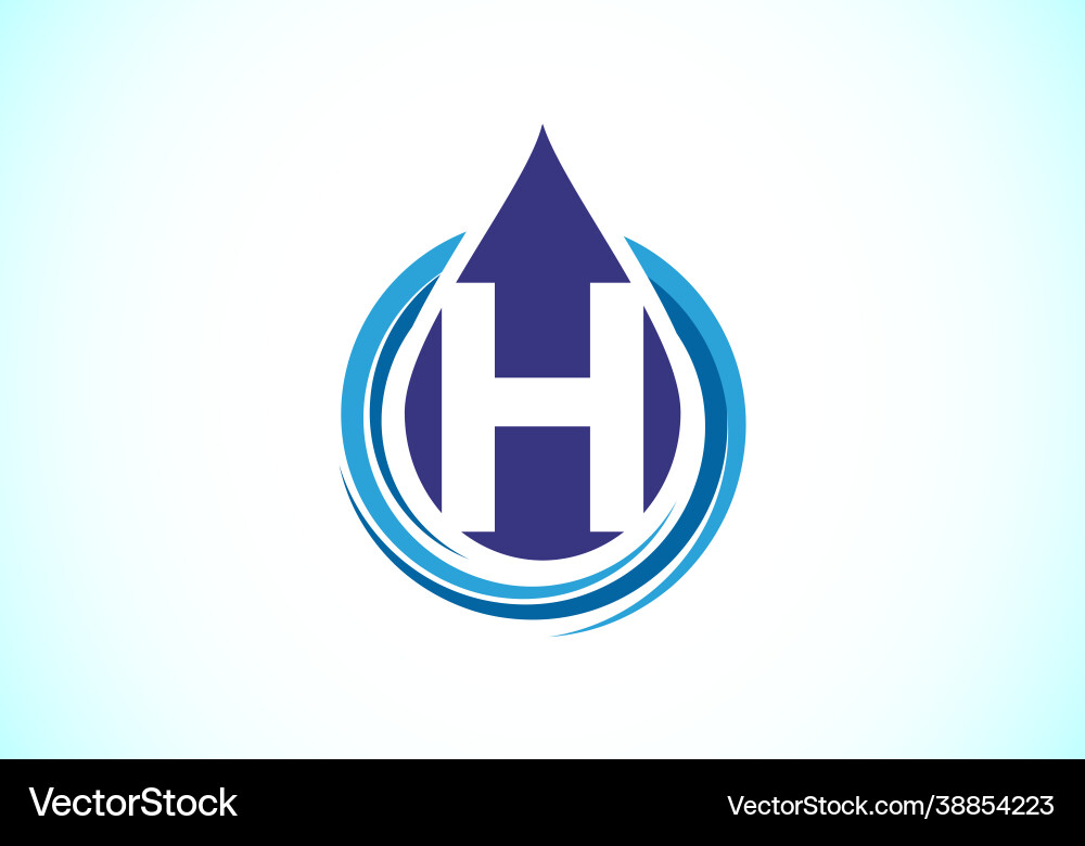Anfang h Monogramm Alphabet mit Wassertropfen Anfang h Monogramm Alphabet mit Wassertropfen vektorbild