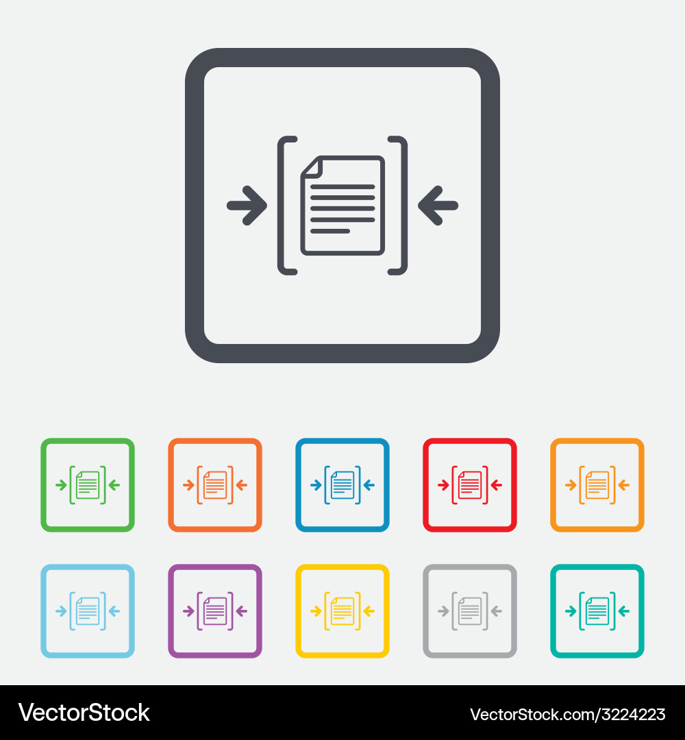 Archive file icon compressed zipped Vector Image