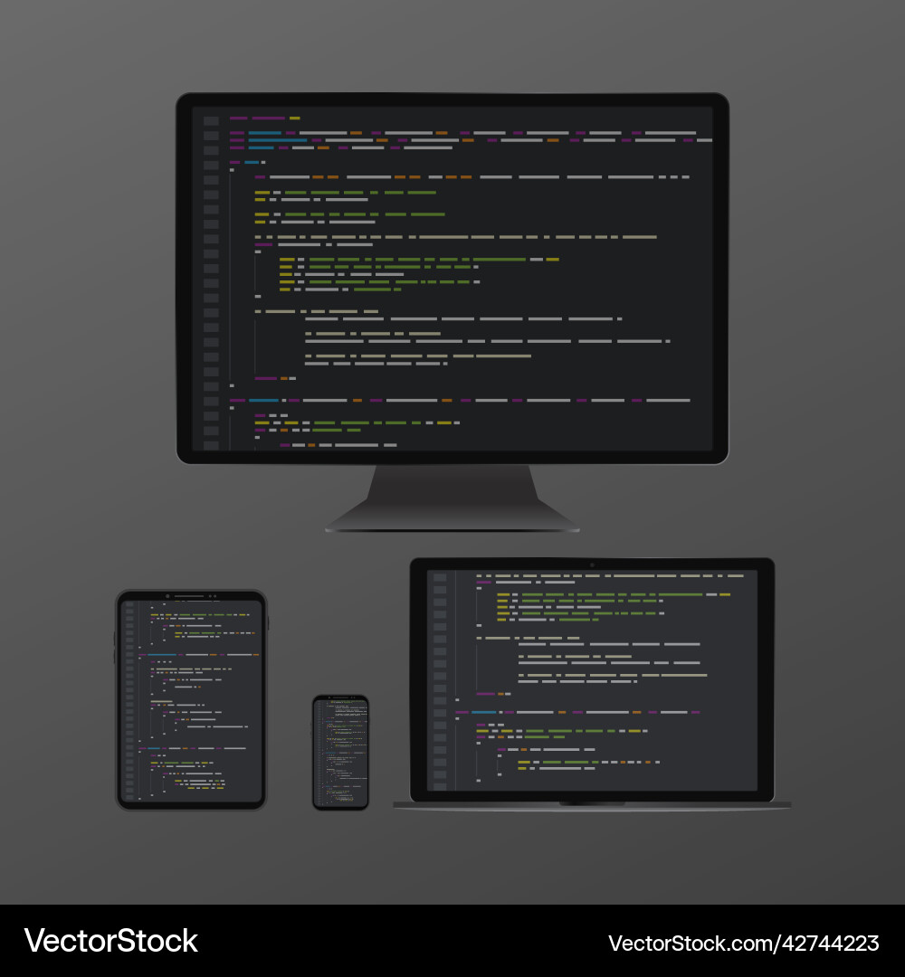 Black digital gadgets programming Black digital gadgets programming vector image