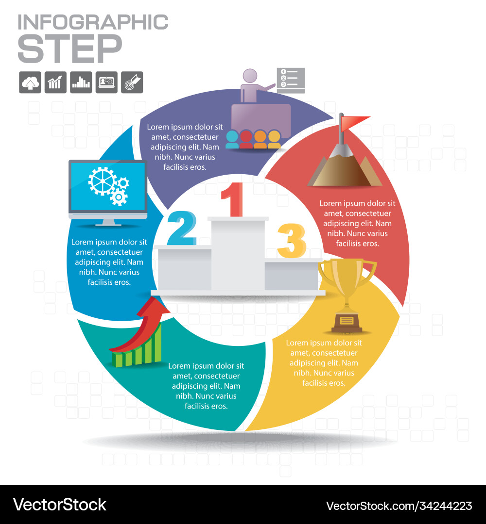 Circle business concepts with icons can use vector image