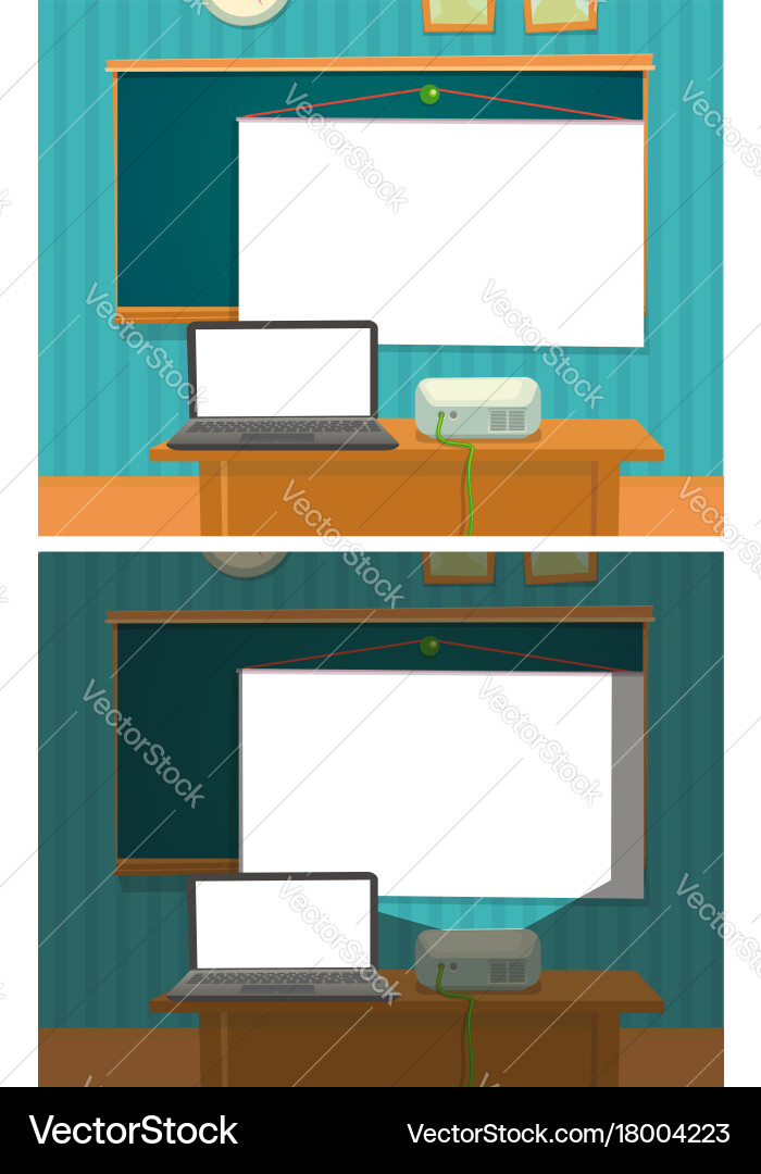 Classroom with Projector Display vector image