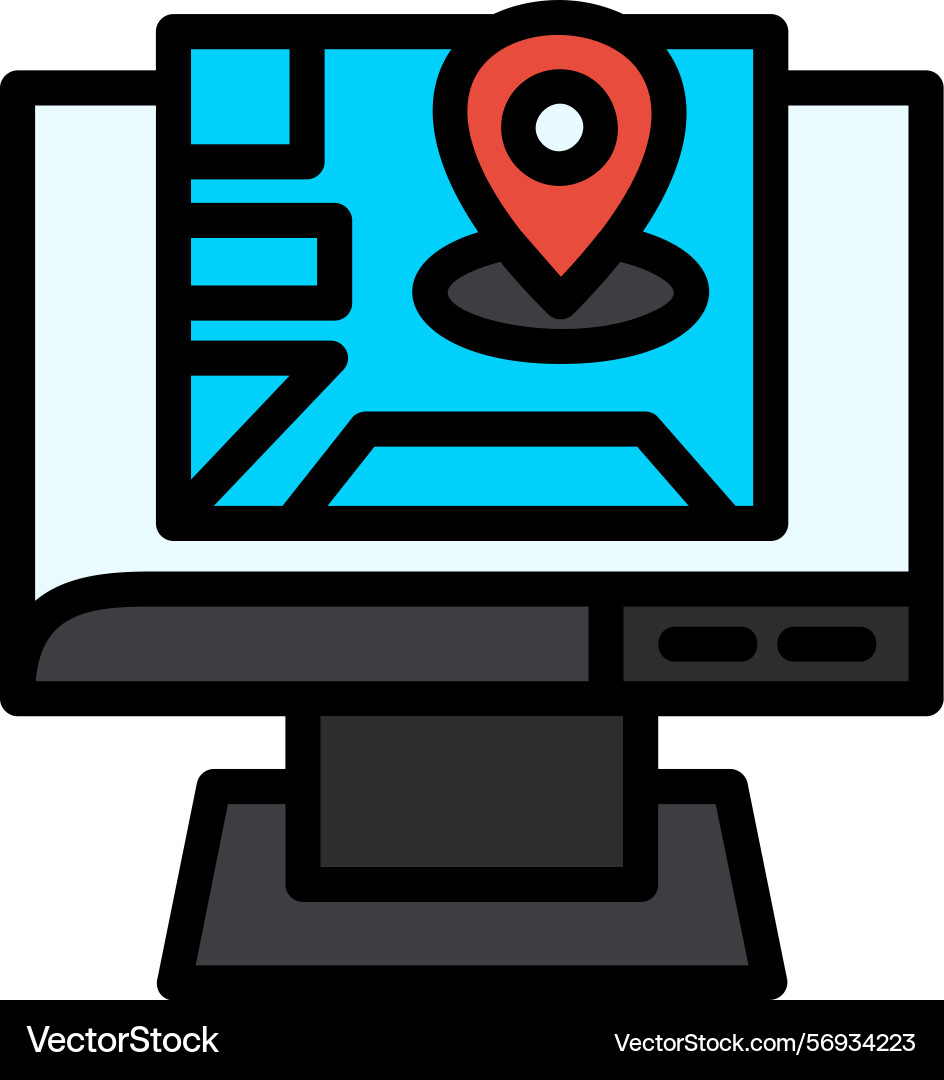 Click map line filled style icon design Vector Image