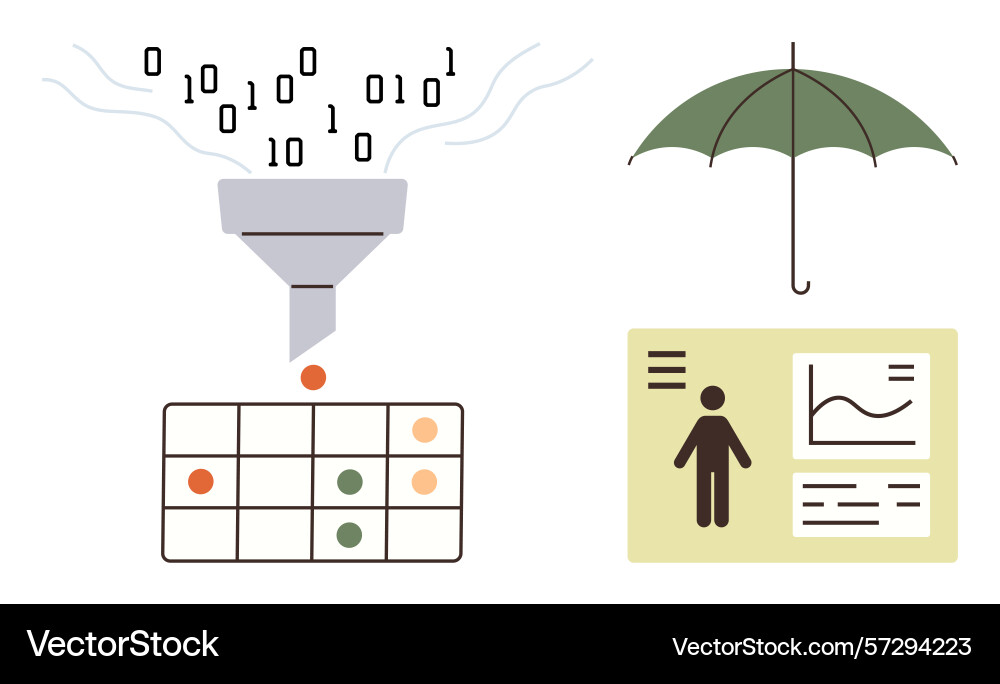 Data filtering risk management and analytics vector image