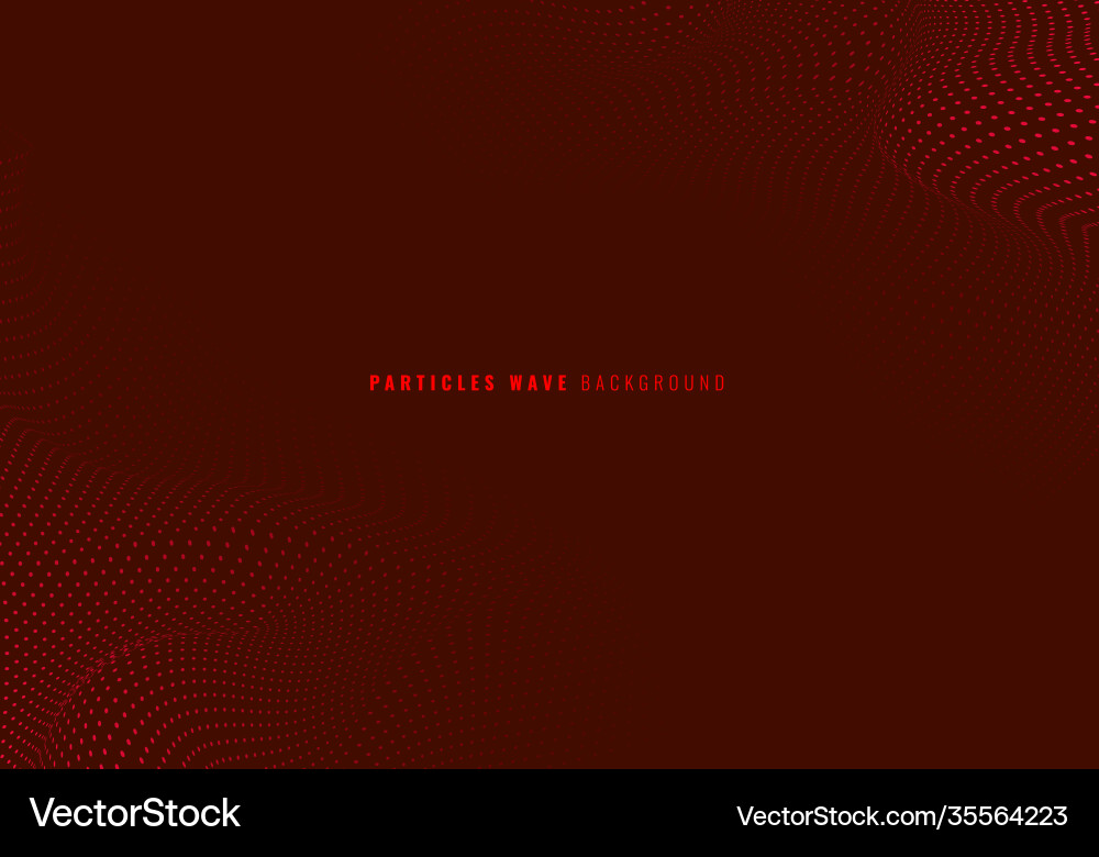 Dynamic Red Particle Wave Background vector image