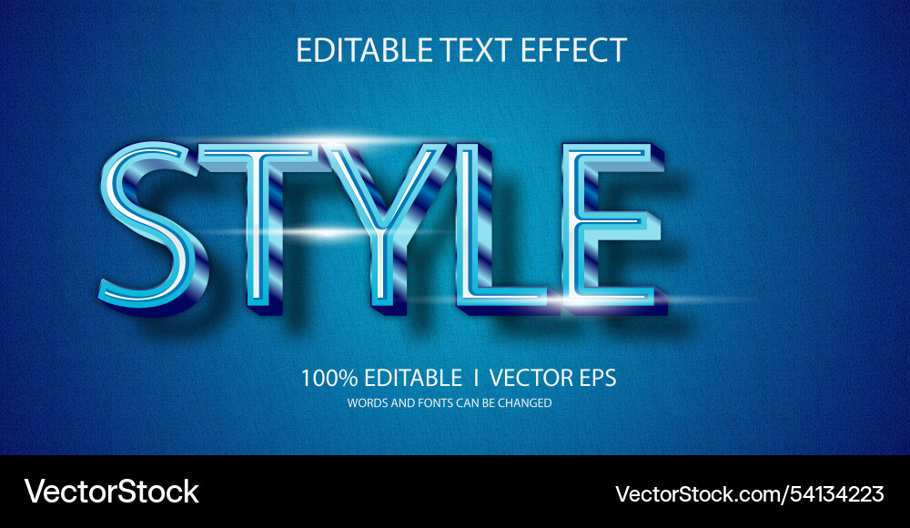 Editable style 3d text effect with modern Editable style 3d text effect with modern vector image