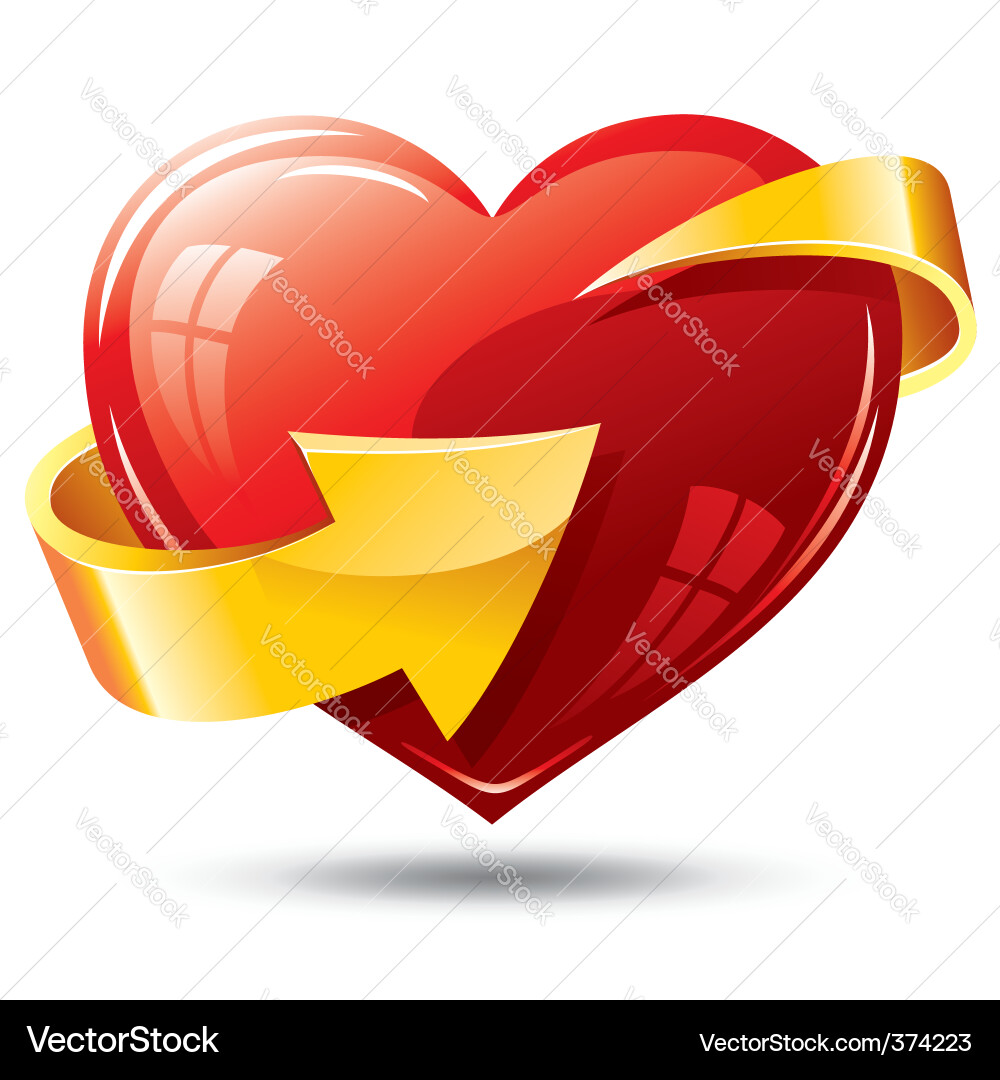 Heart and Arrow Symbol Vector Image