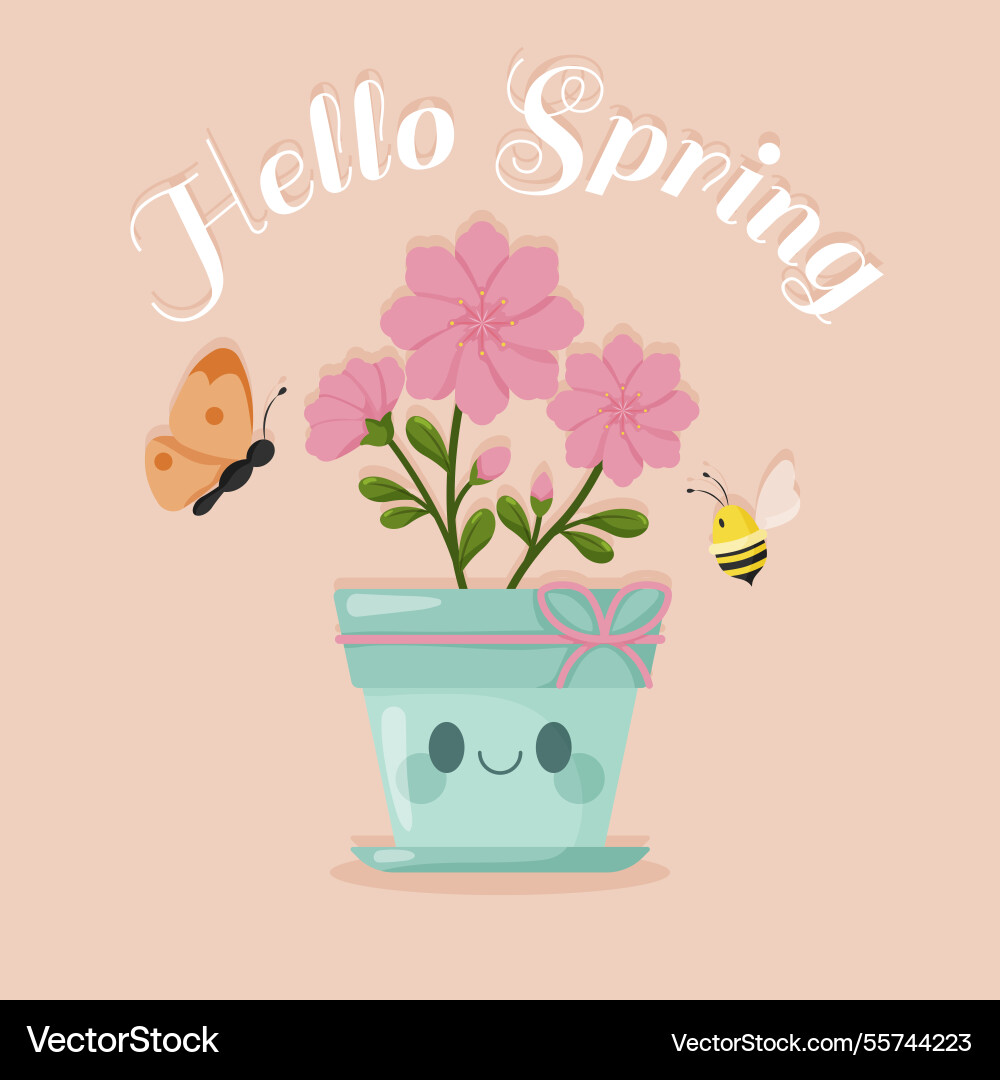 Hello spring background Vector Image