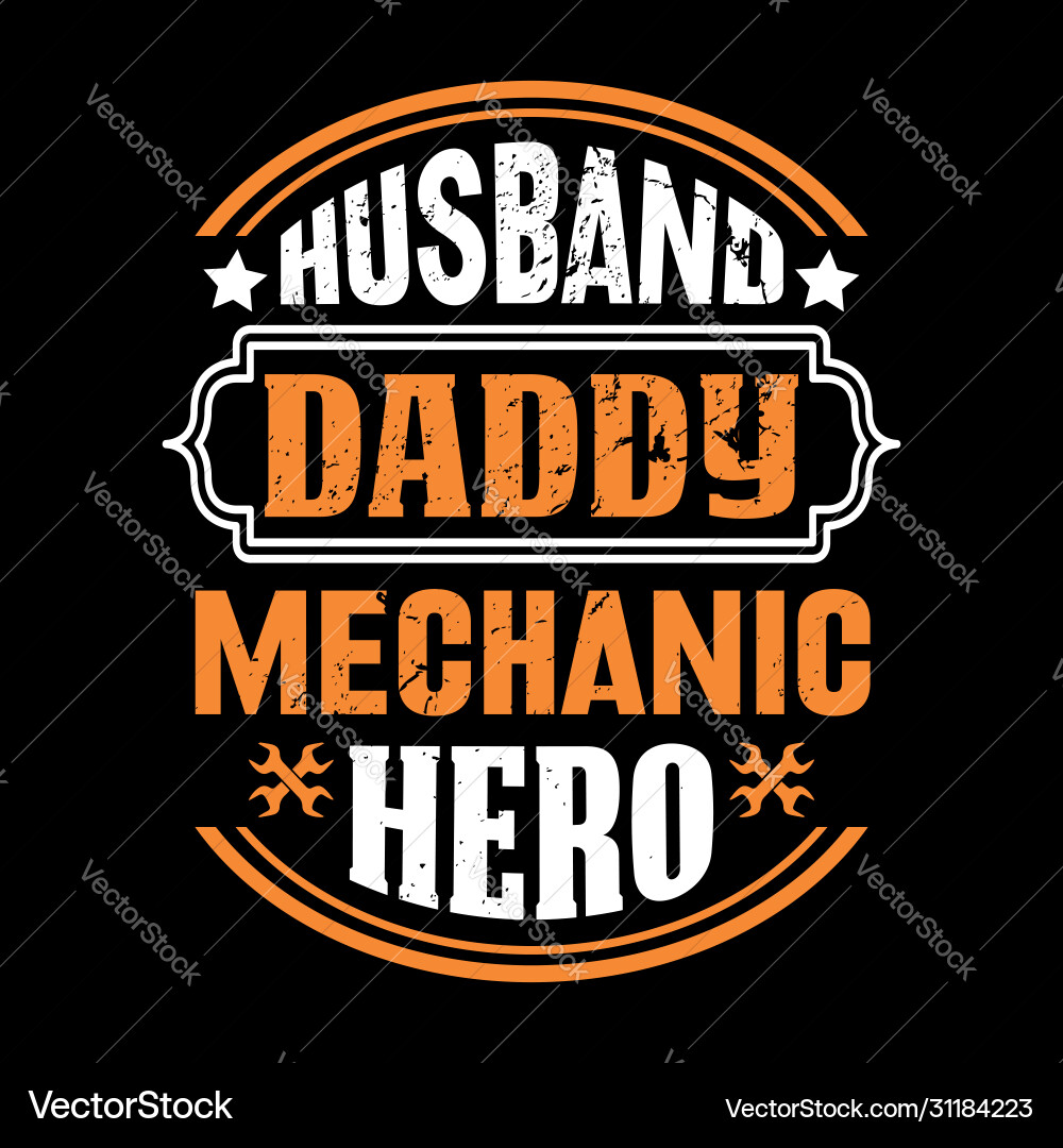 Husband Papa Mechaniker Held - Vater t Shirts Husband Papa Mechaniker Held - Vater t Shirts vektorbild