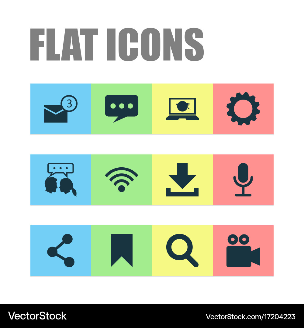 Internet icons set collection of publish message vector image