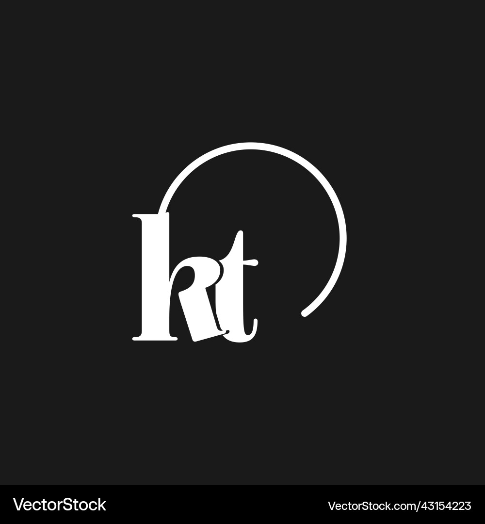 Kt logo initials monogram with circular lines Kt logo initials monogram with circular lines Vector Image