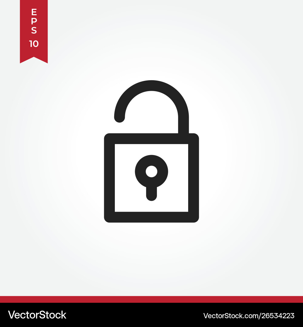Lock icon in modern style for web site and mobile Lock icon in modern style for web site and mobile vector image