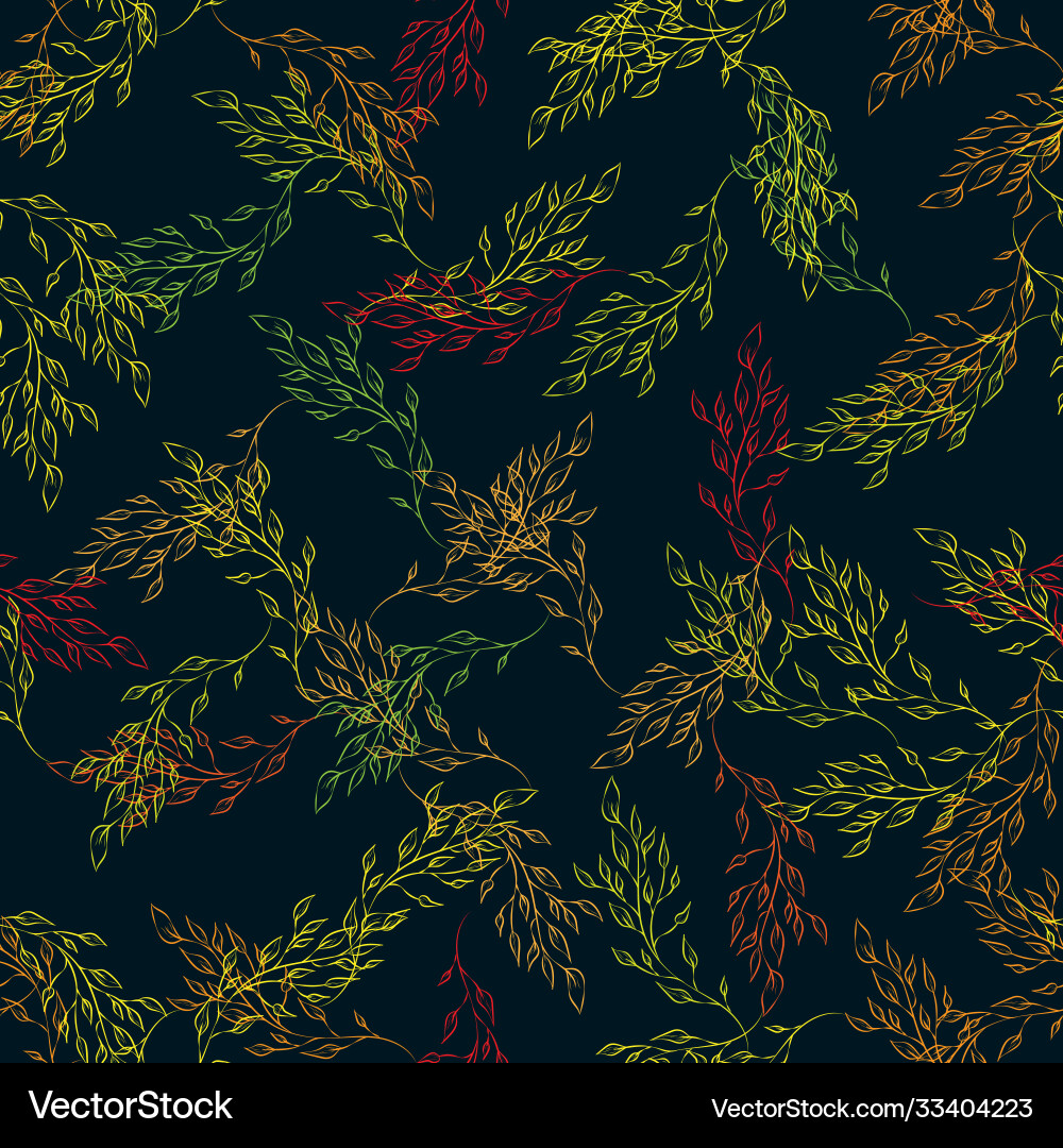 Seamless repeating autumn pattern twigs Seamless repeating autumn pattern twigs vector image
