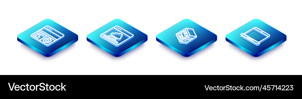 Set isometric line debugging cloud technology Set isometric line debugging cloud technology vector image