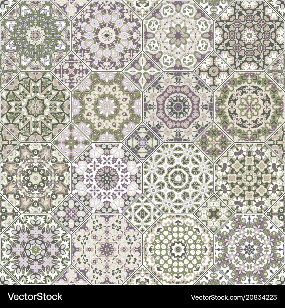 Set of octagonal and square patterns vector image